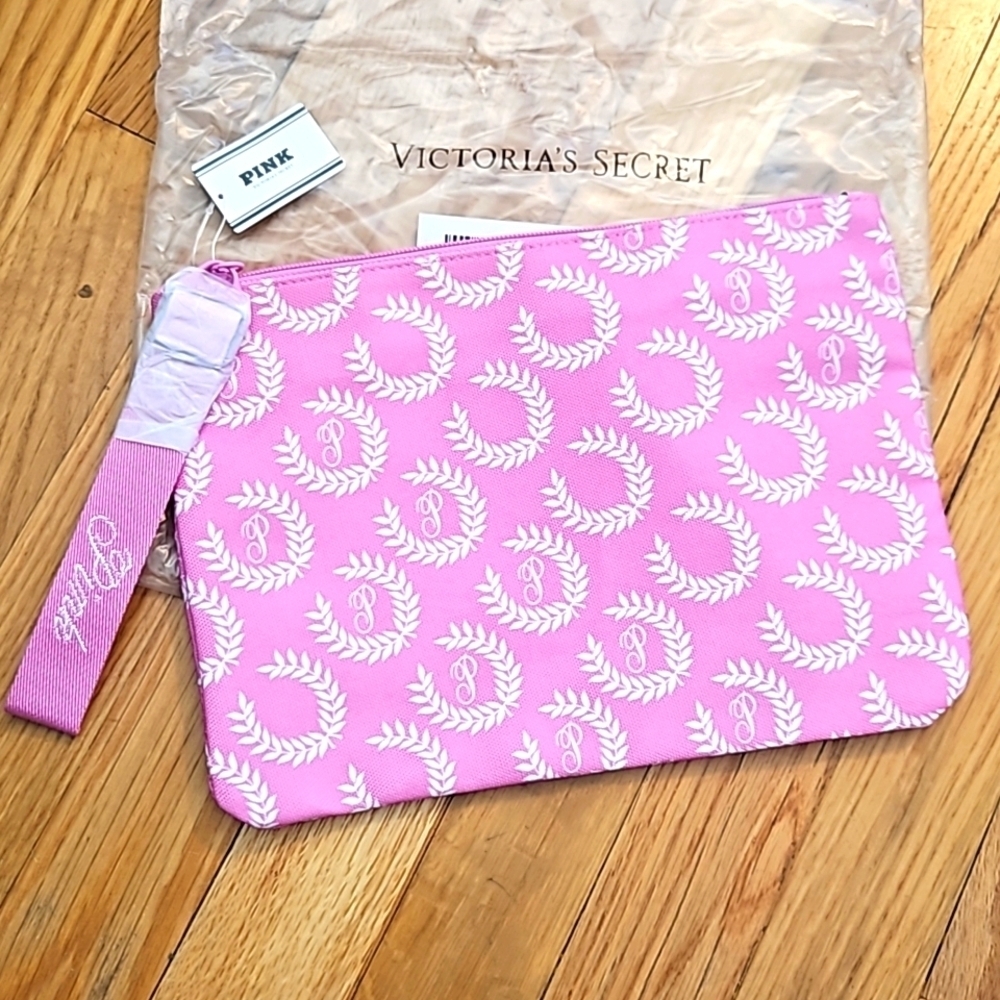 PINK Victoria's Secret Makeup Travel Pouch Wrislet Wallet